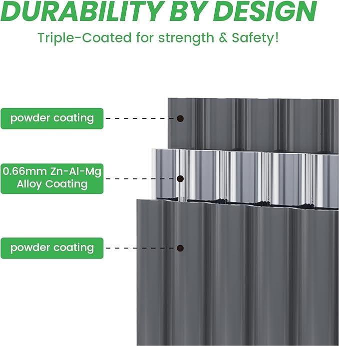 Raised Garden Bed Kit 8×2×1.4 FT Magnesium-Aluminum-Zinc Stainless Steel Metal Planter Box for Planting Outdoor Plants Vegetables（Gray）