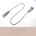 Fenghuangwu Curtain Tiebacks Handmade Decorative Curtain Holdbacks Rope with Tassel (Silver, 2P)