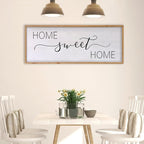 Home Sweet Home Sign Wall Decor 40"x15" Above Bed Living Room Large Wooden Framed Family Plaques Art (Wood)
