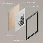 SIGNWIN Framed Black White Snake Plant Agave Cactus Succulent Wall Art, Set of 4 Floral Botanical Wall Decor Prints, Nature Wilderness Wall Décor for Living Room, Bedroom - 12"x16" Black