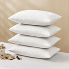 MIULEE Pillow Inserts 12x20 (Pack of 4,White), Down Feather Throw Pillow Inserts, Premium Fluffy Stuffer Throw Pillows Cotton Fabric for Sofa Bed Couch