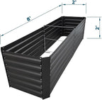 8x2x2FT Metal Raised Garden Bed Kit, Galvanized Outdoor Garden Bed Planter Box for Vegetables, Flowers, Herbs, Succulents and More, Black