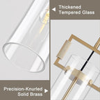 Modern Knurled Brass Kitchen Island Pendant Light,Gold 21.6'' 1-Light Long Glass Island Pendant Lights,Lrage Farmhouses Pendant Light, for Kitchen,Dining Room,Bathroom,Bulb Included