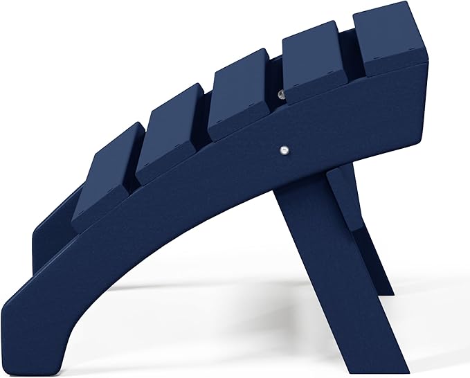 WestinTrends Dylan Outdoor Patio HDPE Adirondack Ottoman Footrest, Navy Blue