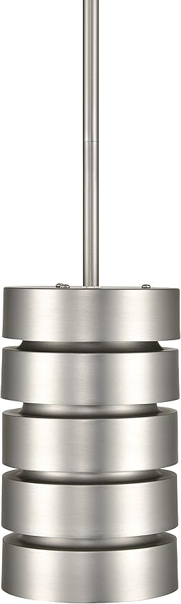 Linea di Liara Macchione Brushed Steel Pendant Light Fixtures Modern Pendant Lighting for Kitchen Island, Dining Room and Over Sink Lighting Hanging Fixture Industrial Mini Pendant Light, UL Listed