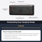 LED Digital Wall Clock with Large Display, Big Digits, Auto-Dimming, 12/24Hr Format, Modern Electric Small Silent Wall Clock for Living Room, Bedroom, Classroom, Farmhouse, Kitchen, Office - White