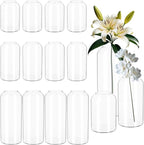 Set of 12 Glass Bud Vases in Bulk,Small Glass Vases for Centerpieces,Keketin Clear Flower Vase Mini Bud Vases for Floral Arrangement,Home Décor,Wedding Party Favors