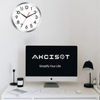 AKCISOT Wall Clock 10 Inch Silent Wall Clocks Battery Operated Non Ticking - Modern Silver Clock Decorative for Kitchen, Bathroom, Bedroom, Living Room, Office, Home(Silver)