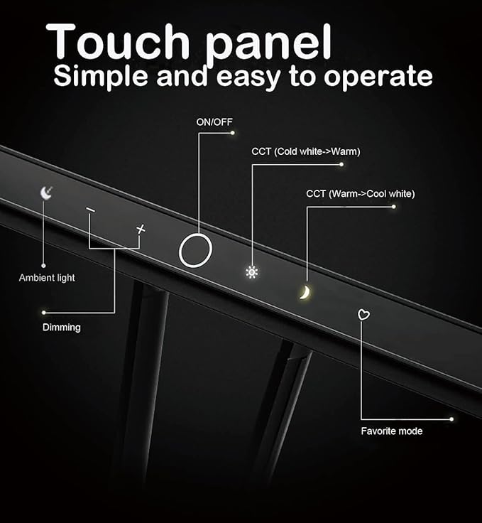 Professional LED Piano Lights for Upright Piano - Piano Lamps with Ambient Light, Memory Function, Eye-Care, 5 Levels Color Temperatures, 5 Levels Dimming, Steady Base, Black(Updated Version)