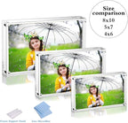 Premium Acrylic Photo Frame 4x6-5 Pack Gift Box Package, Clear Free Standing Desktop Magnetic Frame Double Sided Best Gift for Family, Perfect Decorate Birthday Wedding Party