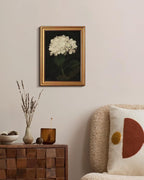 HUARCEY Gold Framed Vintage Wall Art for Living Room, Flowers Painting Canvas Prints Shelf Decor for Kitchen, Aesthetic Bedroom Wall Art, Christmas Gifts for Friends Family (White Hydrangea 12"x16")