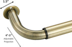 Room Darkening Curtain Rod, Wrap Around Design, Extra-Thick 1-Inch Diameter Single Drapery Rod, Extendable Metal Rod Set for the Blackout Curtains and Sheer (Antique Bronze, 28-48")