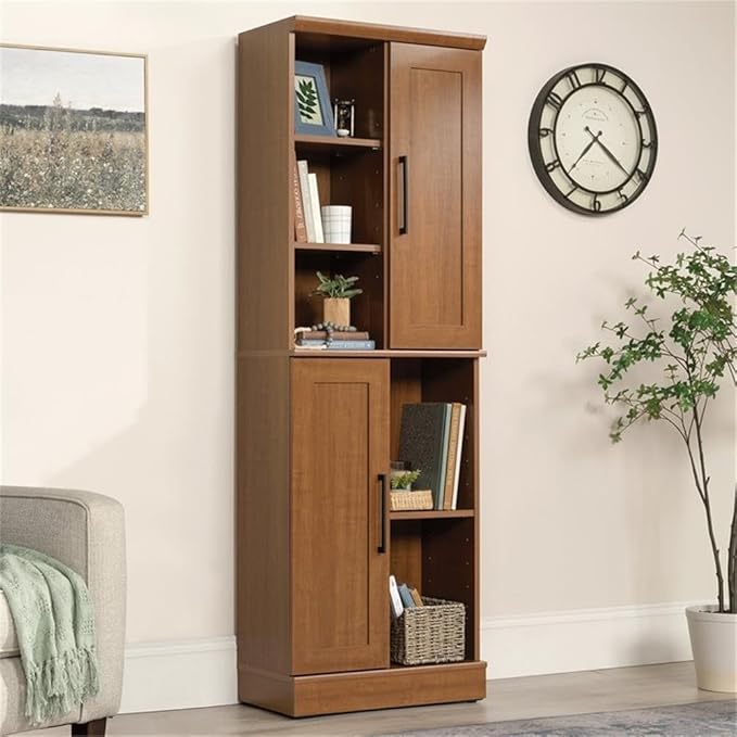 Sauder HomePlus Multi-Room Storage Cabinet with Adjustable Shelves and Door Positioning, Kitchen Laundry Bathroom Pantry Storage Cabinet, in Sienna Oak Finish