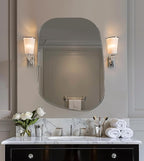 ANDY STAR 22"x30" Chrome Bathroom Mirror, Irregular Wall Mirror in Stainless Steel Metal Frame, Modern Polished Chrome Finish with Curved Edge Design, Wall-Mount Vertically or Horizontally