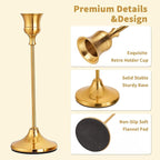 CHILL RECIPE Candlestick Holders Gold Taper Candle Holders, 12 PCS Candle Sticks Holders for Home Decor Table Centerpiece Wedding Housewarming Festival