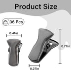 35 Pack Mini Metal Alligator Clips for Crafts Non-Slip Silicone-Coated Retro DIY Badge Small Clips(Charcoal Black)