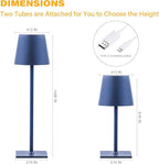2 Pack Cordless Table Lamps, 3 Colors Stepless Dimming, 5000mAh Rechargeable Battery LED Desk Lamp for Bedroom/Couple Dinner/Desk/Cafe/Dining Room/Terrace