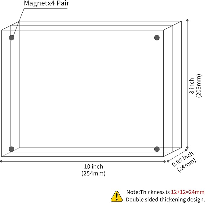 Acrylic Picture Frames 8x10 Inches, Acrylic Photo Frame for Love Memories, Family Happiness, Pet Pictures, Stamps Collection, Cash, Specimen Display, Two 8x10 Acrylic Block in 12mm + 12mm