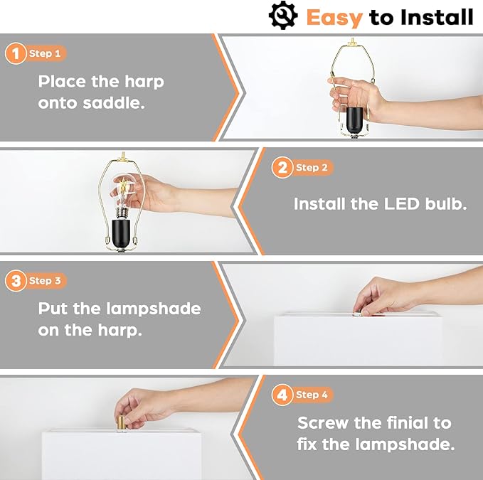 22’’ Table Lamps for Bedrooms Set of 2, Gold Bedside USB Desk Lamp with AC Outlet, Touch Control Modern Vintage Living Room Table Lamp for Nightstand End Table, 3-Way Dimming with 2 E26 Edison Bulbs