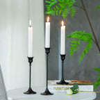 Romadedi Candlestick Holder Matte Black Candle Holder Set of 3 Decorative Candle Holder for Taper Candle for Fireplace Mantel Dinning Table Home Decorations Black 1 Set