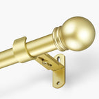 Curtain Rods for Windows 16 to 136 Inches, Curtain Rod Max Adjustable Length of 144 IN, 6/8" Diameter Drapery Rods Round Finials, Warm Gold, Pack of 1