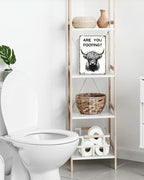 ALKB Funny Highland Cow Are You Pooping Metal Signs Vintage Farmhouse Bathroom Wall Decor Highland Cow Lovers Gift 8 x 12 Inch