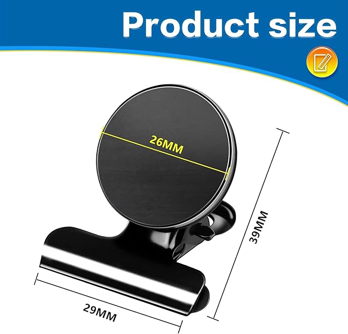 DIYMAG Hanging Photo Magnetic Clips, 20 Pack Fridge Magnets Heavy Duty Holder Party Graduation Collage Picture Display Diy Clip for Refrigerator Home Whiteboard Office Locker Classroom Balck