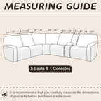 Arfntevss Sectional Recliner Couch Covers Velvet Corner Sectional Sofa Cover for Reclining Couch Stretch Soft L Shape Recliner Slipcover Thick U Shaped Washable Protector (5 Seat Cover, Light Blue)