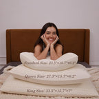 100% Natural Talalay Premium Latex Pillow, Removable Cotton Cover Latex Bed Pillows for Sleeping (Soft, Standard Size)
