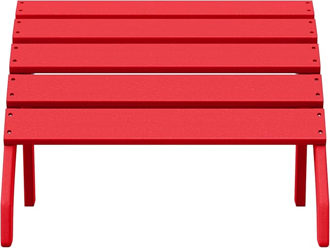 WestinTrends Dylan Outdoor Patio HDPE Adirondack Ottoman Footrest, Red