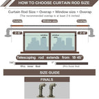 Industrial Curtain Rods 18 to 45 in,Blackout Curtain Rod,Adjustable Length,1 in Diameter Pipe,Wall or Ceiling Mounted,for Bedroom and Living Room (Antique Silver 18” to 45”)
