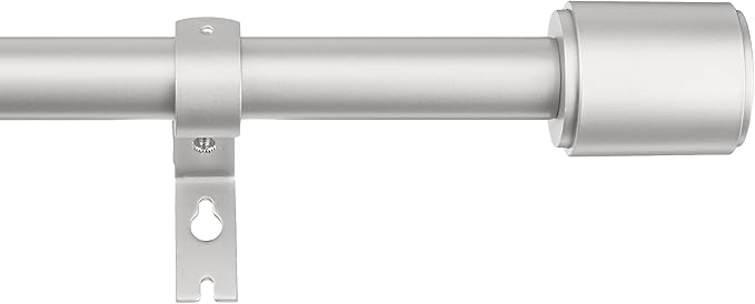 Amazon Basics Heavy Duty Adjustable Curtain Rod Wall Bracket Hooks for 1 Inch Rod, Set of 2, Silver Nickel