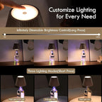 WILIT Wireless Bottle Lamp for Liquor Bottles, 3-Level Brightness Rechargeable Lamp Shades, Night Light for Home Decor, Unique Table Lamp with RGB Lights, Wine Lamp for Bedroom, Gifts for Mom, Gray