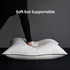 MAXICOZY Hungarian Goose Down Pillows Standard Size, Fluffy 3-Chamber Bed Pillows for Sleeping, Luxurious Soft Cloud Pillow for Back, Stomach or Side Sleepers(Standard, 1 Pack)