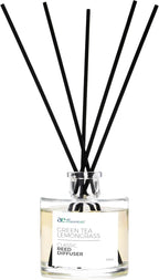 Classic Green Tea Lemongrass Reed Diffuser Set - Decorative Fragrance Diffuser & Oil for Bathroom & Home | Long-Lasting Aroma | Natural Scent Sticks | Essential Oils, Botanicals| 100mL