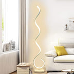 Spiral LED Floor Lamp, 40W Dimmable Floor Lamps for Living Room with Remote Control, Stepless Adjustable Colors & Brightness Standing Lamp Reading Corner Floor Lamp for Bedroom, Office -White