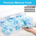 Side Sleeper Pillow Anti Wrinkle Aging Pillow Gel Shredded Memory Foam for Neck Pain Relief Pillow for Sleeping Side Back Stomach Sleeper Pillows (Regular White Style)