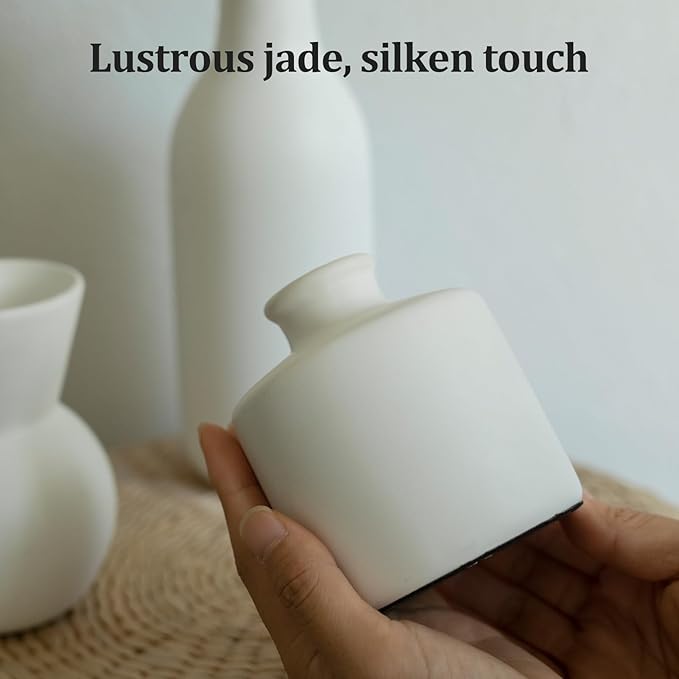 Ceramic Flower Vase, Small Vase for Centerpieces, Modern Vases for Home Decor- 3 Pcs