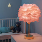 Smart Touch Control Bedside Table Feather Lamp Night Light with USB Charging for Girl, Baby, Alexa Voice Compatible, 9W 800LM Dimmable RGB Color Changing Lamp for Bedroom Nursery Desk Decor