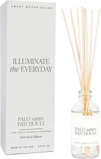 Sweet Water Decor Palo Santo Patchouli Reed Diffusers for Home - Room Diffuser with Nutmeg, Patchouli & Olibanum Scent - Premium Oil Reed for Bathroom Lasts for 3 Months