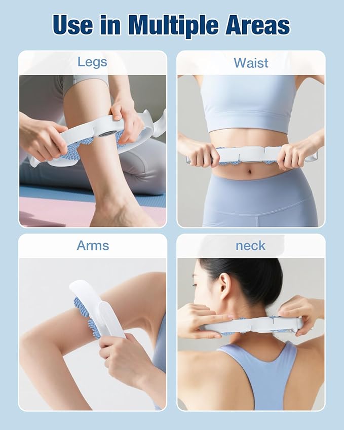 bedee Cellulite Massage Tool, Lymphatic Drainage Massager, Fascia Massage Tool for Arms, Legs, Stomach, Blue