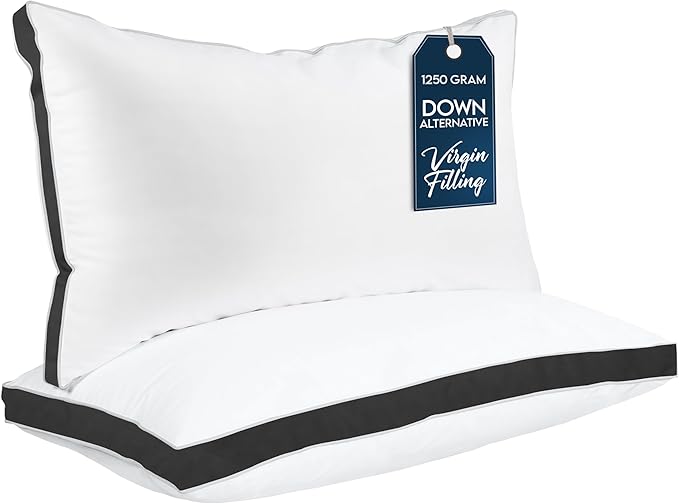 Utopia Bedding Bed Pillows for Sleeping King Size (Black), Set of 2, Cooling Hotel Quality, Gusseted Pillow for Back, Stomach or Side Sleepers