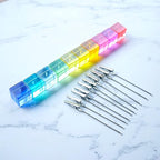 Desktop Picture Holders, 10 pcs Rainbow Colors Polaroid Photo Clip Stand for Paper Name Place Card Postcard Memo Menu Note Memory Photo Christmas Wedding Number Card Display with High Clear Cube Base