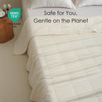 EP Mode Lightweight Quilt Blanket for Summer, Viscose from Bamboo Fabric & Filling, Natural, Breathable & Machine Washable- Ivory, King