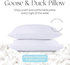 East Coast Bedding Pure Dream Firm Pillow - King Pillow Medium Support, King Size 20x36 Inch Goose Feather Down Pillows, 100% Cotton Shell, Pack of 1