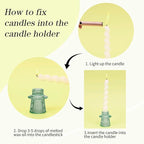 Candlestick Holders Set of 6, Ribbed Glass Taper Candle Holders, Reversible Green Tealight & Candle Stick Candle Holder Vintage Crystal Tapered Candlestick for Wedding Dinner Party Festival