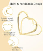 36 Pcs Heart Table Number Holders - Rust-Resistant Metal Place Card Stands for Weddings, Office & Home Decor (Gold)