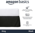 Amazon Basics Lightweight Pleated Bed Skirt, King, Black, Solid