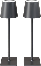 2 Pack Cordless Table Lamps, 3 Colors Stepless Dimming, 5000mAh Rechargeable Battery LED Desk Lamp for Bedroom/Couple Dinner/Desk/Cafe/Dining Room/Terrace