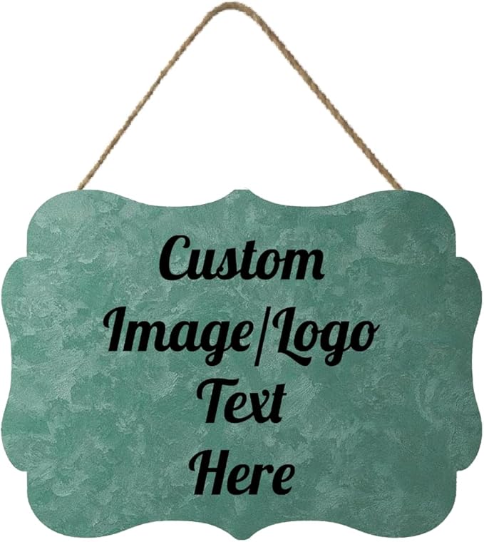 Personalized Wooden Welcome Sign Front Door Decor Personalized Home Sign Door Decorations Customized Image/Text Hanging Door Sign Farmhouse Decorations for Home Office 11.2 * 8 Inch